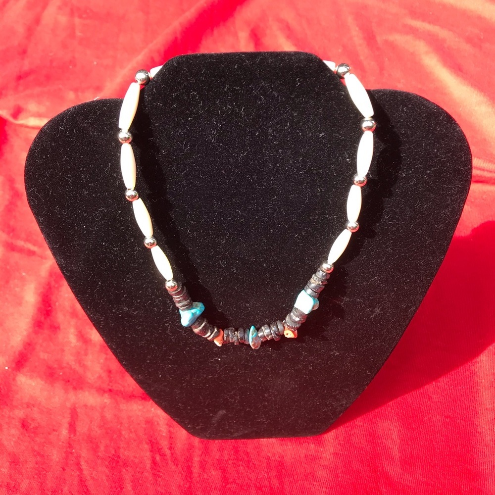 Pearl & stone Necklace 6”